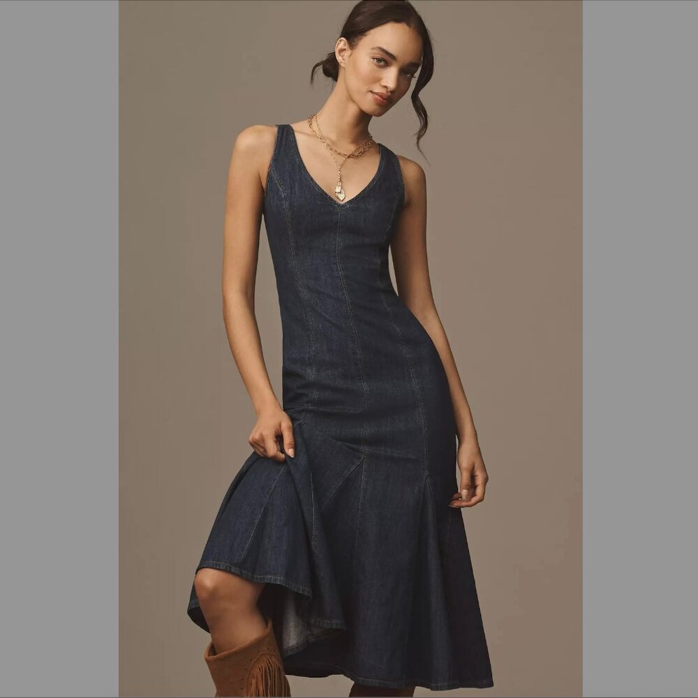 Anthropologie, Reformation Denim Dress, Stagecoach dress, Size 6-NWT